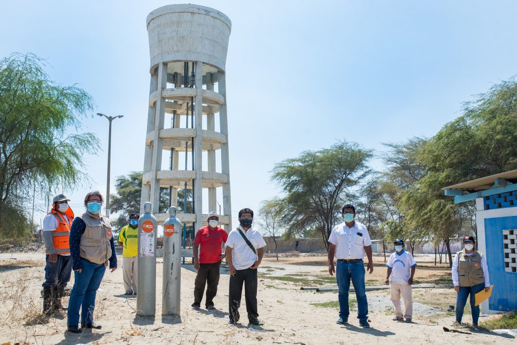 Balões de gás cloro doados pela Ajuda em Ação Peru